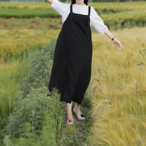 Linen Summer Dress Sunny Afternoon Wear for Spring Evenings F098