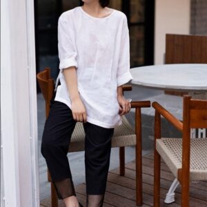 Women s linen tunic top Loose linen top Linen F53