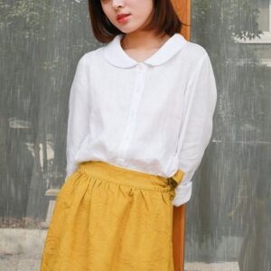 Linen shirt for women linen blouse loose shirt custom F63