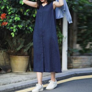 Linen Summer Dress Summer Breeze for Spring Evenings F886