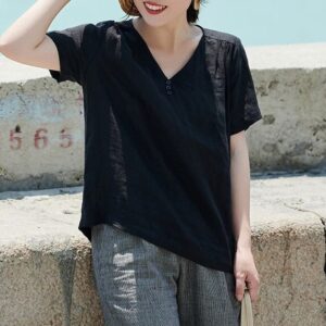 Women s Linen blouses Loose Linen tops pure linen F172