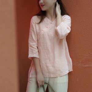 Linen Shirt Summer Boho F281