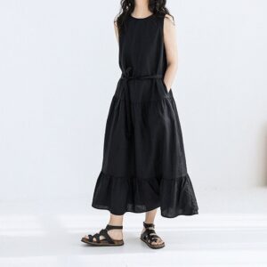 Linen Summer Dress Breezy Dress for Spring Evenings F750
