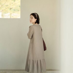 Linen Summer Dress Sunny Afternoon Wear for Coffee Dates F506