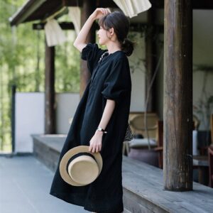 Linen Summer Dress Breezy Dress for Summer Days F894