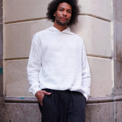 Linen Pullover Shirt Minimal Aesthetic Linen for Men Relaxed Cut