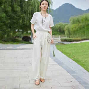 Elastic Waist Pants Light and Easy for Easy Layers F587