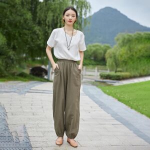 Elastic Waist Pants Everyday Comfort for Lazy Days F402