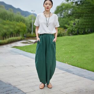 Elastic Waist Pants Weekend Chill for Lazy Days F674